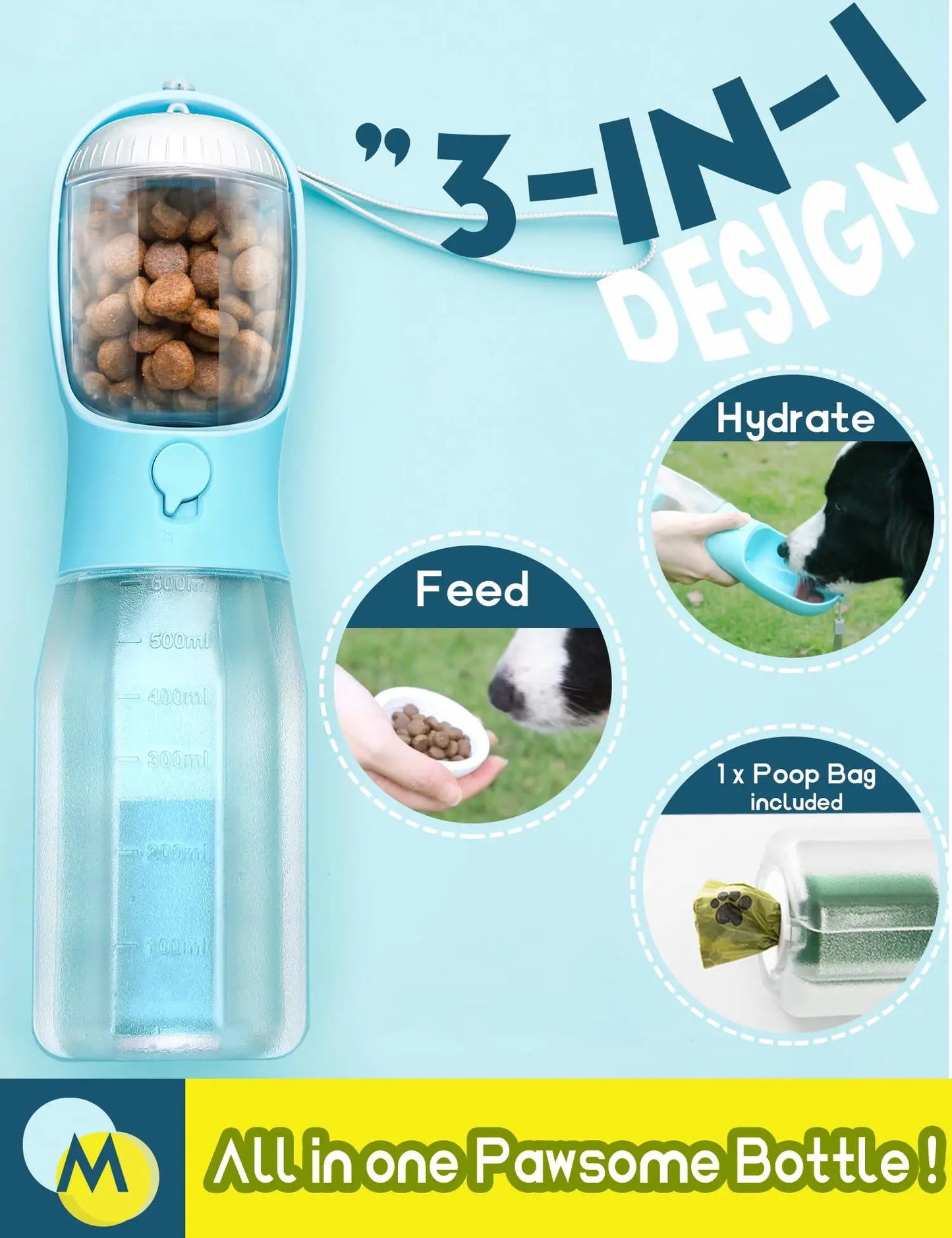 Puphaus Portable Water Bottle for Dogs