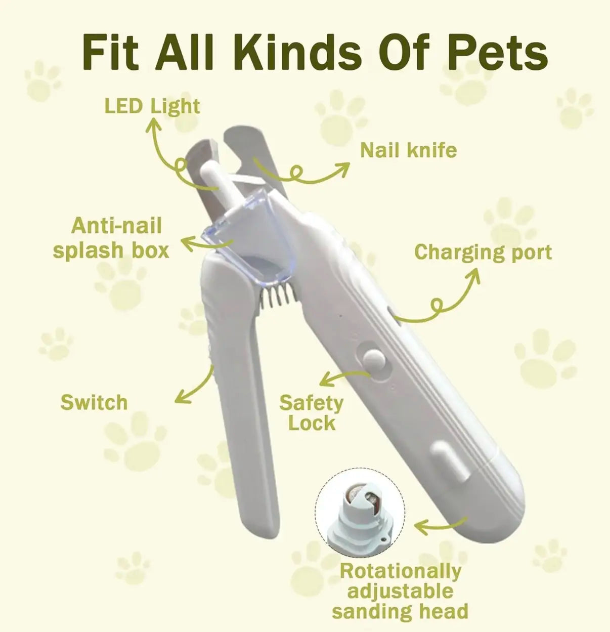 Puphaus 2-In-1 Pet Nail Clipper and Grinder