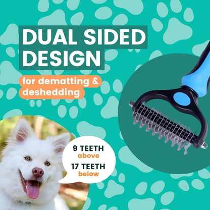 Puphaus Stainless Steel Double-Sided Detangling Comb